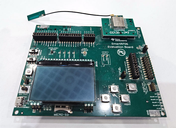 SmartRF06 board with RC-CC1312R-868 module